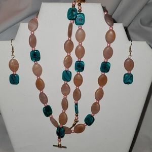 Pink-Green Double Bracelet